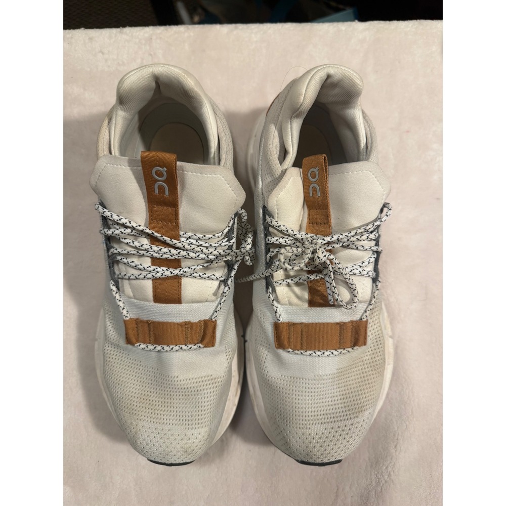 On Running Cloudnova White Tan Mesh Sneakers 26.99177 Womens 9